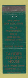 Matchbook Cover - Taylor's Country House Norwich NY WEAR