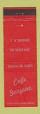 Matchbook Cover - Cafe Garzone Syracuse NY WEAR