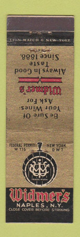 Matchbook Cover - Widmer's Wines Naples NY