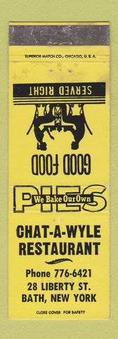 Matchbook Cover - Chat A Wyle Restaurant Bath NY WEAR
