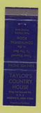 Matchbook Cover - Taylor's Country House Norwich NY WEAR