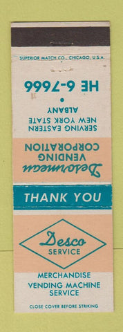 Matchbook Cover - Desco Service Vending Albany NY