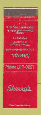 Matchbook Cover - Sherry's Restaurant Cooperstown NY