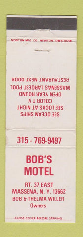 Matchbook Cover - Bob's Motel Massena NY