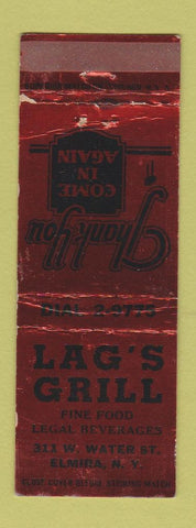 Matchbook Cover - Lag's Grill Elmira NY WEAR