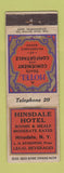 Matchbook Cover - Hinsdale Hotel Hinsdale NY low phone # WEAR