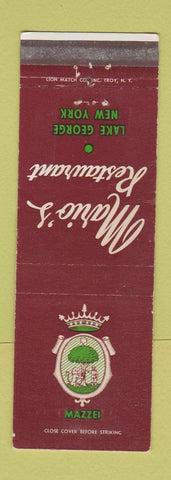 Matchbook Cover - Mario's Restaurant Lake George NY WEAR