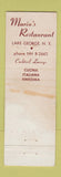 Matchbook Cover - Mario's Restaurant Lake George NY WEAR