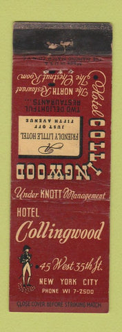 Matchbook Cover - Hotel Collingwood New York City WORN