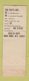 Matchbook Cover - VD Venereal Disease sex New York City Syphilis WEAR