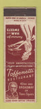 Matchbook Cover - Toffenetti Restaurant New York City girlie WORN