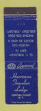 Matchbook Cover - Harrison Travelers Lodge Central Valley NY WEAR