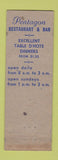 Matchbook Cover - Pentagon Restaurant girlie New York City WEAR