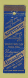 Matchbook Cover - Alexander's Restaurant New York City