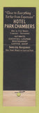 Matchbook Cover - Hotel Park Chambers New York CIty
