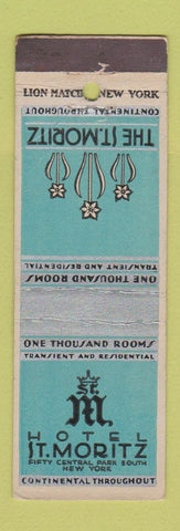Matchbook Cover - Hotel St Moritz New York City deco WEAR