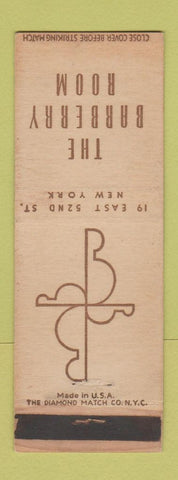 Matchbook Cover - Barberry Room New York City WORN