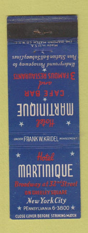 Matchbook Cover - Hotel Martinique New York City WEAR