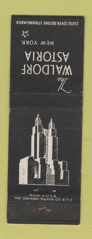 Matchbook Cover - Waldorf Astoria New York City hotel