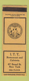 Matchbook Cover - ITT Restaurant New York City Telephone Telegraph Corp