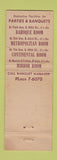 Matchbook Cover - The Brass Rail Restaurants New York City
