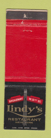Matchbook Cover - Lindy's Restaurant New York City WEAR