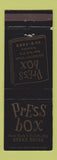 Matchbook Cover - Press Box New York City restaurant WEAR