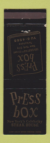 Matchbook Cover - Press Box New York City restaurant WEAR