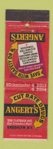 Matchbook Cover - Angert's Drug Store Brooklyn NY