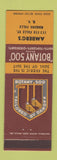 Matchbook Cover - Botany 500 Men's Clothes Amberg's Niagara Falls NY