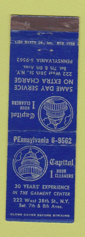 Matchbook Cover - Capitol Cleaners New York City