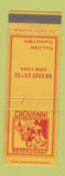 Matchbook Cover - Giovanni Restaurant New York City WEAR