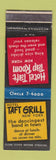 Matchbook Cover - Hotel Taft Grill New York City