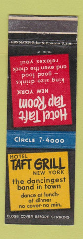 Matchbook Cover - Hotel Taft Grill New York City