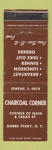 Matchbook Cover - Charcoal Corner Restaurant Dobbs Ferry NY WEAR
