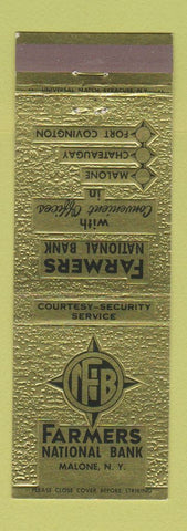 Matchbook Cover - Farmers National Bank Malone NY