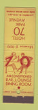 Matchbook Cover - Hotel 70 Park Avenue New York City