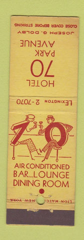 Matchbook Cover - Hotel 70 Park Avenue New York City