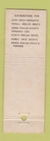Matchbook Cover - New York Port Authority New York City CRESCA WEAR