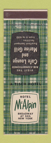 Matchbook Cover - Hotel McAlpin New York City