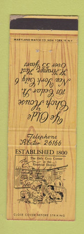 Matchbook Cover - Ye Olde Chop House New York City