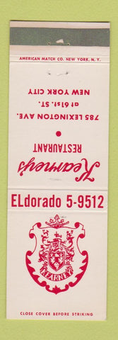Matchbook Cover - Kearney's Restaurant New York City