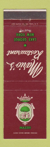 Matchbook Cover - Mario's Restaurant Lake George NY