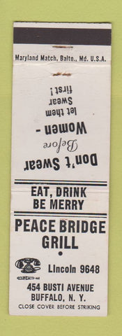 Matchbook Cover - Peace Bridge Grill Buffalo NY