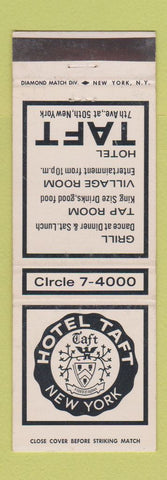 Matchbook Cover - Hotel Taft New York City