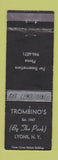 Matchbook Cover - Trombino's Restaurant Lyons NY