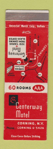 Matchbook Cover - Centerway Motel Corning NY