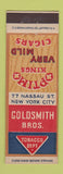 Matchbook Cover - Goldsmith Brothers Tobacco Department New York City