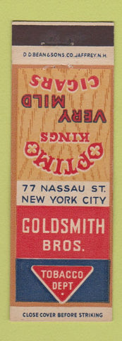 Matchbook Cover - Goldsmith Brothers Tobacco Department New York City