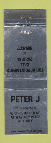 Matchbook Cover - Peter J Hair Cutters New York City